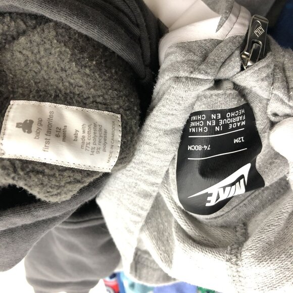 Boys 12M Pajamas BUNDLE One Piece Footed Fleece Fall Winter Mixed Carters - Picture 9 of 9